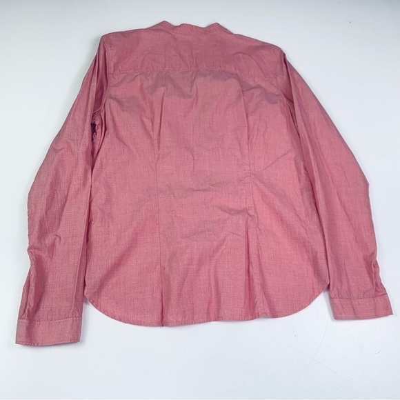 Victoria Secret Blouse Women Size Medium Button Down Pleading Long Sleeves Red - Picture 14 of 15